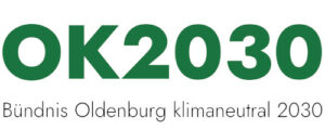 Bild zeigt den Schriftzug "OK2030" und darunter "Bündnis Oldenburg klimaneutral 2030"