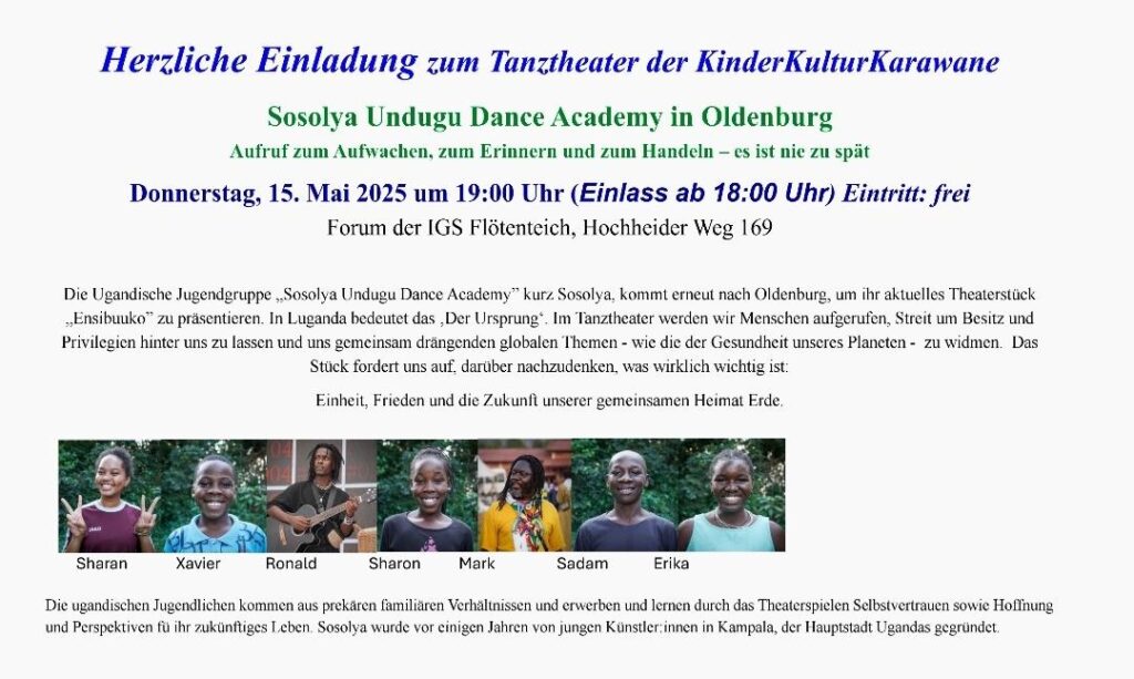 Sharepic zur Veranstaltung der Sosolya Ugundu Dance Academy