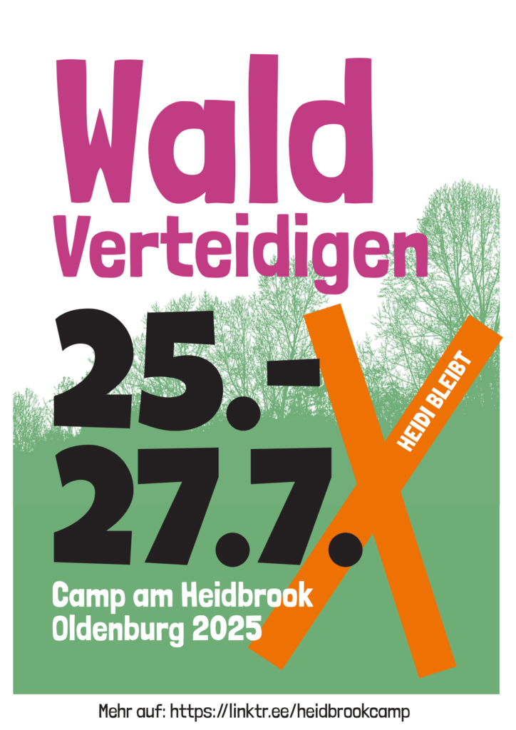 Sharepic zum Protestcamp Heidi Bleibt mit dem Datum des Camps